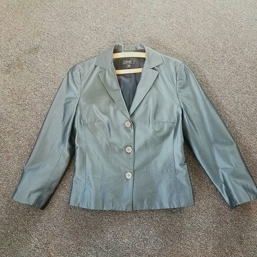 Cropped Satin Blazer